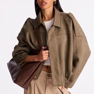 Fashion Nova Olive Bomber Jacket